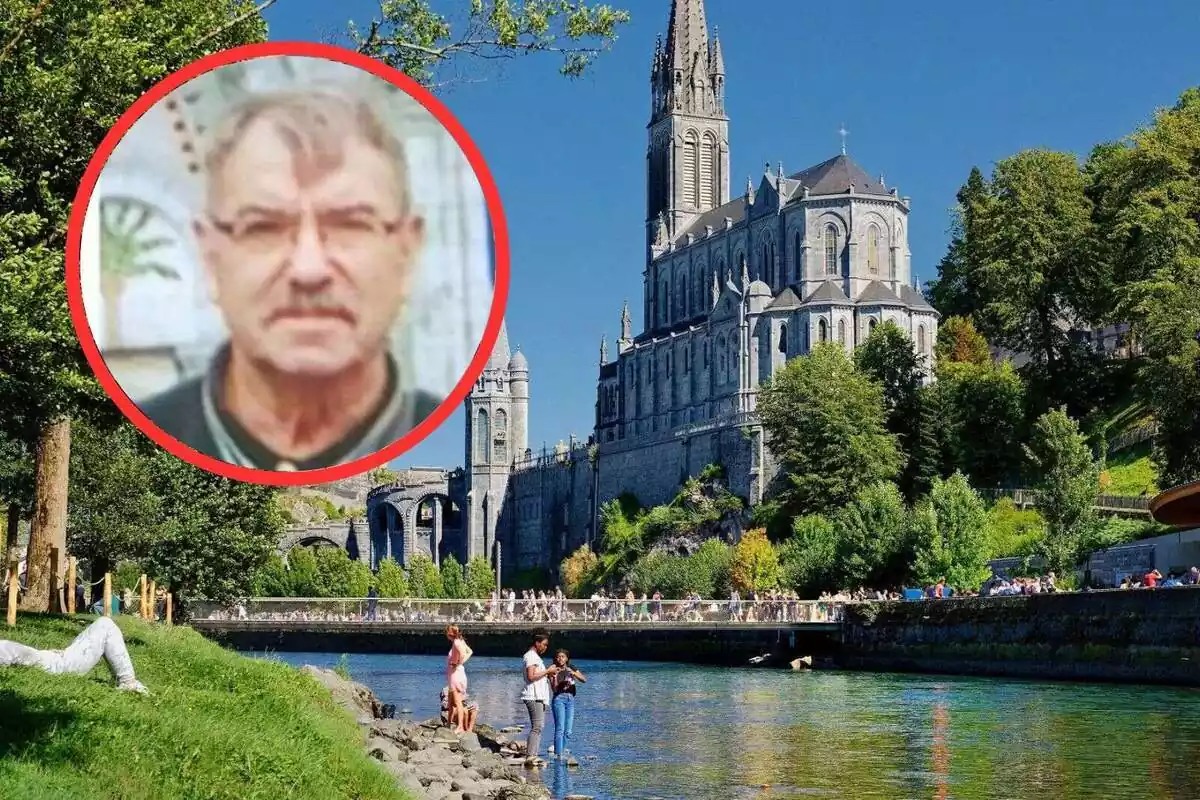 Imagen de la ciudad de Lourdes y hombre desaparecido