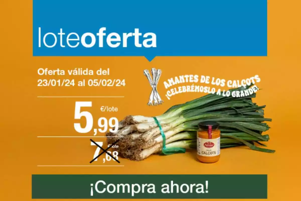 Anuncio: Lote en oferta de BonPreu de calçots y salsa por 5,99 euros
